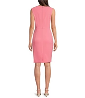 Anne Klein Round Neck Sleeveless Stretch Shift Dress