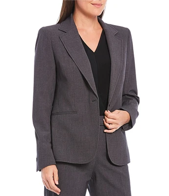 Anne Klein Sabre Stretch Notch Lapel Long Sleeve Princess Seam Blazer