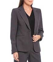 Anne Klein Sabre Stretch Notch Lapel Long Sleeve Princess Seam Blazer