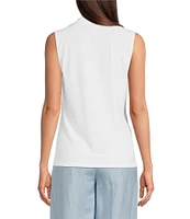 Anne Klein Shirred Surplice V-Neck Sleeveless Blouse