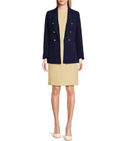 Anne Klein Stretch Faux Double Breasted Long Sleeve Coordinating Blazer Jacket