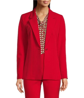 Anne Klein Coordinating Stretch Notch Lapel Long Sleeve Cinched Waist Jacket