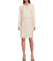 Anne Klein Stretch Pintuck Pencil Skirt