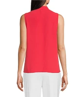 Anne Klein V-Neck Pleated Shoulder Sleeveless Blouse