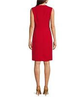 Anne Klein V-Neck Sleeveless Sheath Dress