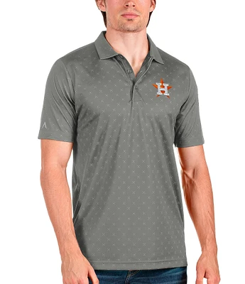 Antigua MLB Houston Astros Spark Short-Sleeve Polo Shirt