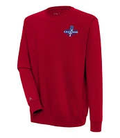 Antigua MLB Texas Rangers 2023 World Series Victory Crew Brushed Back Fleece Sweatshirt