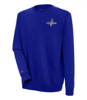 Antigua MLB Texas Rangers 2023 World Series Victory Crew Brushed Back Fleece Sweatshirt