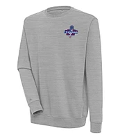 Antigua MLB Texas Rangers 2023 World Series Victory Crew Brushed Back Fleece Sweatshirt