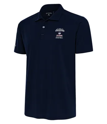 Antigua NCAA Basketball UCONN Huskies 2023 National Champions Tribute Short-Sleeve Polo Shirt