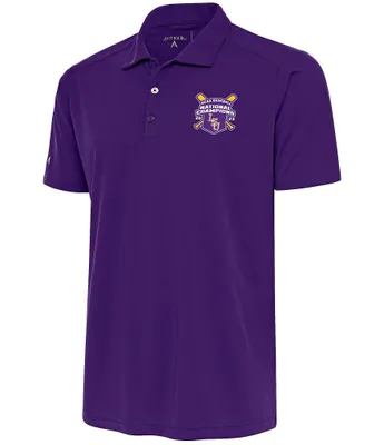 Antigua NCAA LSU Tigers 2023 College World Series Champions Tribute Short Sleeve Polo Shirt