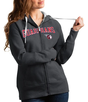 Antigua Women's MLB Cleveland Guardians Front Logo Full-Zip Hoodie