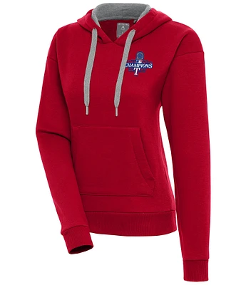 Antigua Women's MLB Texas Rangers 2023 World Series Victory Hoodie