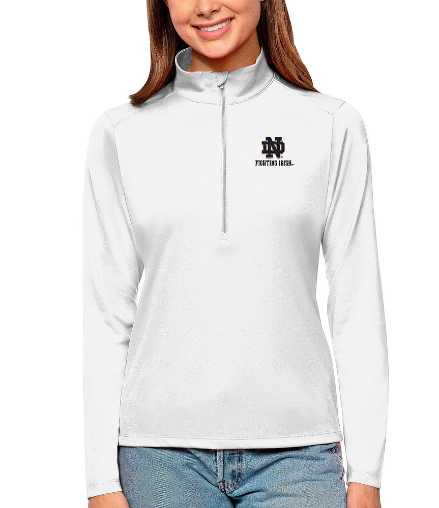 Antigua Women's NCAA Notre Dame Fighting Irish Tribute Quarter Zip Pullover