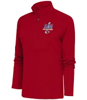 Antigua Women's Super Bowl LVIII Kansas City Chiefs Champions Tribute Half-Zip Interlock Pullover