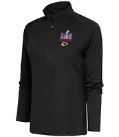 Antigua Women's Super Bowl LVIII Kansas City Chiefs Champions Tribute Half-Zip Interlock Pullover