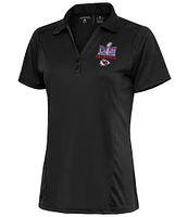 Antigua Women's Super Bowl LVIII Kansas City Chiefs Champions Tribute Short Sleeve Polo Shirt