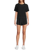 Antonio Melani Active Jersey Mid-Rise Flutter Shorts