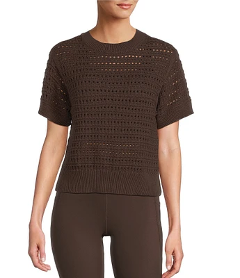 Antonio Melani Active Knit Crew Neck Short Sleeve Pullover
