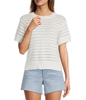 Antonio Melani Active Knit Crew Neck Short Sleeve Pullover