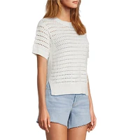 Antonio Melani Active Knit Crew Neck Short Sleeve Pullover