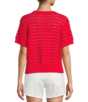 Antonio Melani Active Knit Crew Neck Short Sleeve Pullover