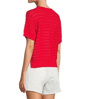 Antonio Melani Active Knit Crew Neck Short Sleeve Pullover