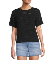 Antonio Melani Active Knit Crew Neck Short Sleeve Pullover