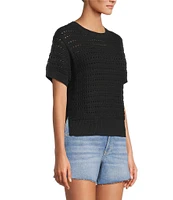 Antonio Melani Active Knit Crew Neck Short Sleeve Pullover