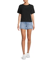 Antonio Melani Active Knit Crew Neck Short Sleeve Pullover