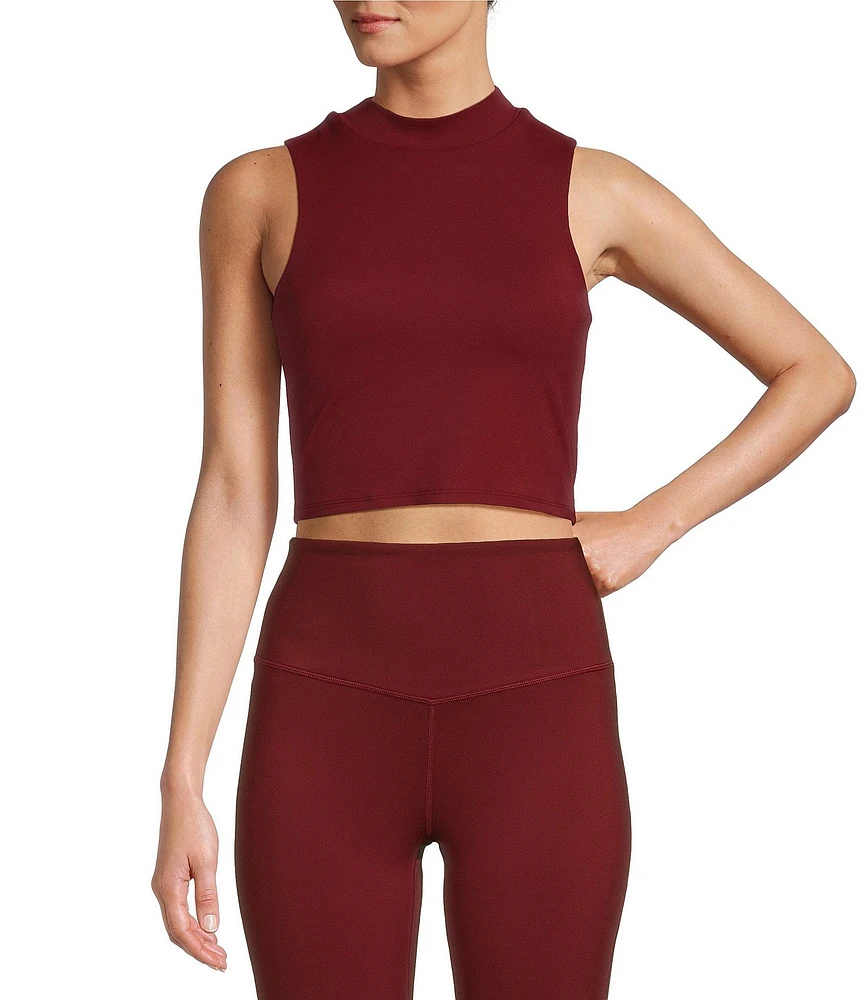 Antonio Melani Active Mock Neck Sleeveless Fitted Coordinating Crop Top