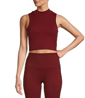 Antonio Melani Active Mock Neck Sleeveless Fitted Coordinating Crop Top