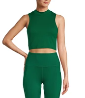 Antonio Melani Active Mock Neck Sleeveless Fitted Coordinating Crop Top