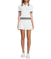 Antonio Melani Active Pointelle Short Sleeve Polo Shirt