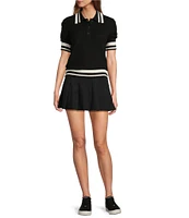Antonio Melani Active Pointelle Short Sleeve Polo Shirt