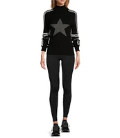 Antonio Melani Active Star Turtleneck Long Sleeve Statement Sweater