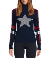 Antonio Melani Active Star Turtleneck Long Sleeve Statement Sweater