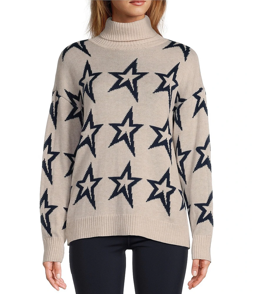 Antonio Melani Active Star Wool Turtleneck Long Sleeve Sweater