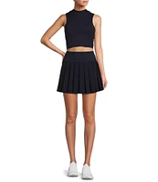 Antonio Melani Active Stretch Woven High Rise Pleated A-Line Flounce Mini Tennis Coordinating Skirt