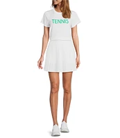 Antonio Melani Active Tennis Moisture Wicking Relaxed Crew Neck Short Sleeve Shirt