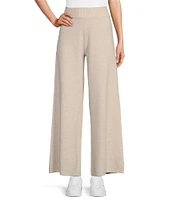 Antonio Melani Active Wool Blend Knit High Rise Flat Front Wide Full Length Sweatpants