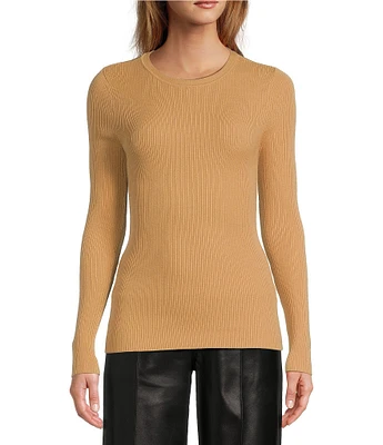 Antonio Melani Aislinn Knit Scoop Neck Ribbed Long Sleeve Top