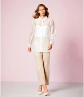 Antonio Melani Alexandra Pearl Wide Leg Crop Denim Jeans