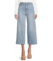 Antonio Melani Alexandra Pearl Wide Leg Crop Denim Jeans