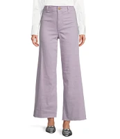 Antonio Melani Alexandra Twill High Rise Wide Leg Raw Hem Cropped Chino Pants