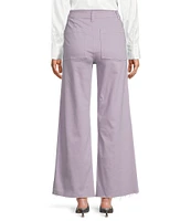 Antonio Melani Alexandra Twill High Rise Wide Leg Raw Hem Cropped Chino Pants