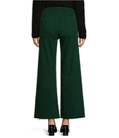 Antonio Melani Alexandra Twill High Rise Wide Leg Raw Hem Cropped Chino Pants