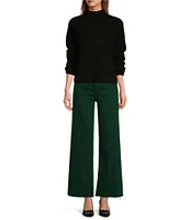 Antonio Melani Alexandra Twill High Rise Wide Leg Raw Hem Cropped Chino Pants