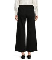 Antonio Melani Alexandra Twill High Rise Wide Leg Raw Hem Cropped Chino Pants