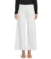 Antonio Melani Alexandra Twill High Rise Wide Leg Raw Hem Cropped Chino Pants